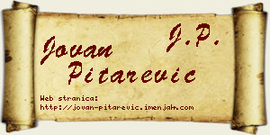 Jovan Pitarević vizit kartica